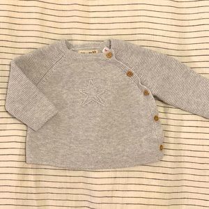 Zara baby light gray star sweater 3/6